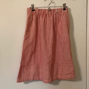 J. Crew red and white striped skirt
